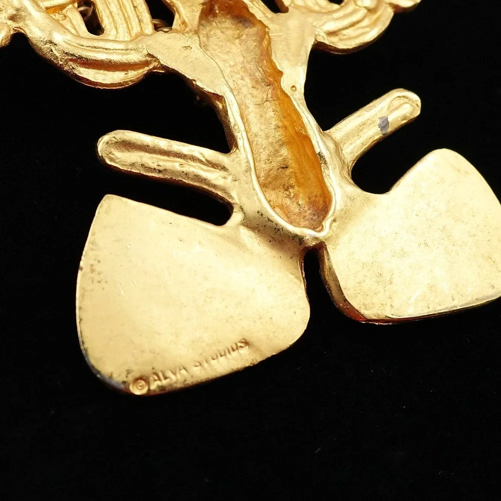 ALVA Studios Pre-Columbian‎ Frog Effigy Gold Tone Necklace Tairona Reproduction